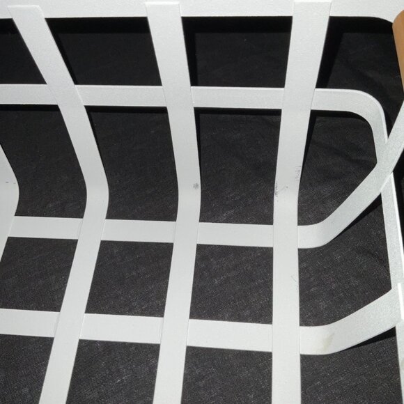 YAMAZAKI tosca white metal basket wooden handle pantry closet - Picture 3 of 8